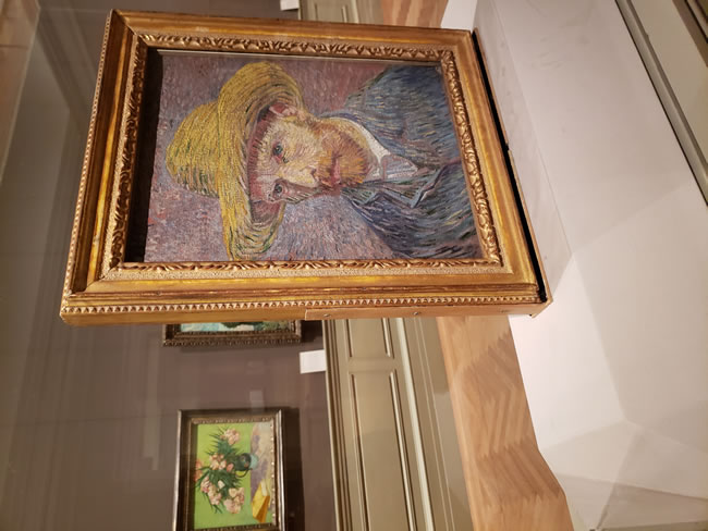 Van Gough Self Portrait painting on display at the Met Museum